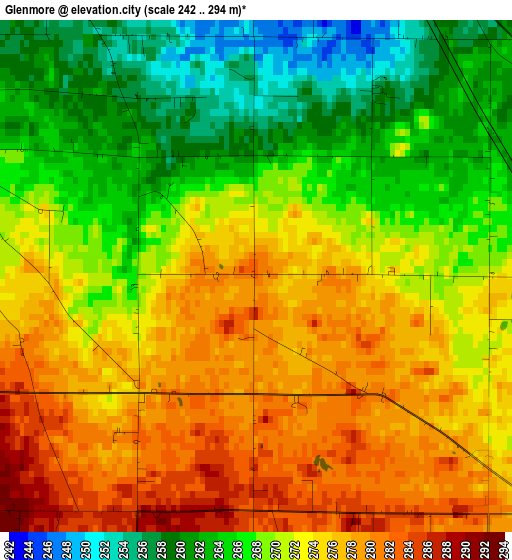 Glenmore elevation map