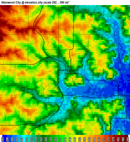 Glenwood City elevation map