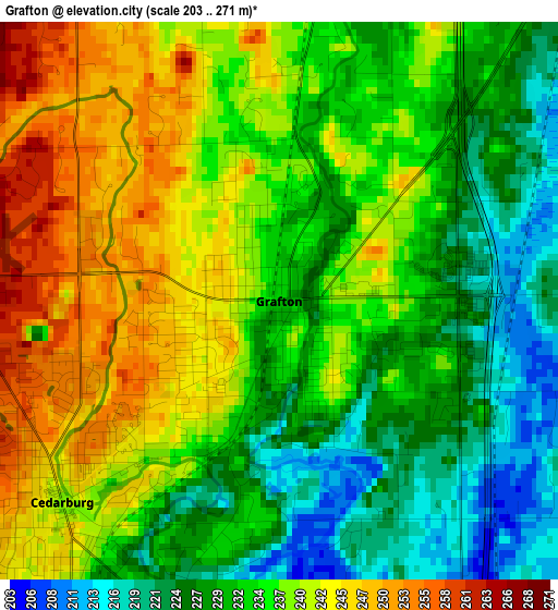 Grafton elevation map