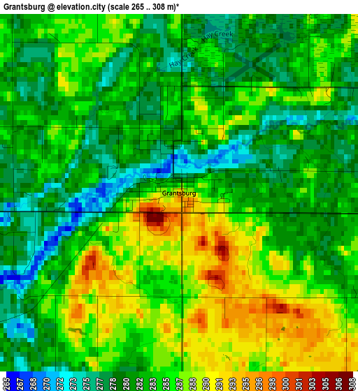 Grantsburg elevation map