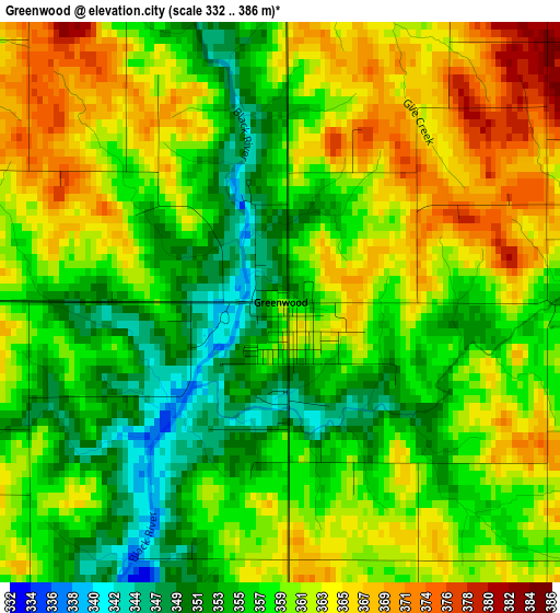 Greenwood elevation map