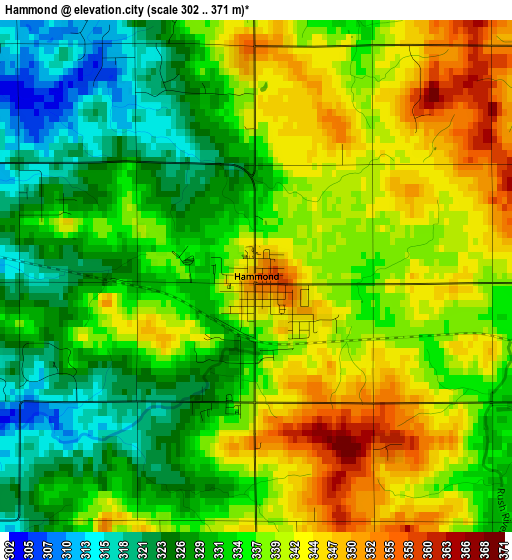 Hammond elevation map