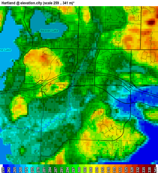 Hartland elevation map