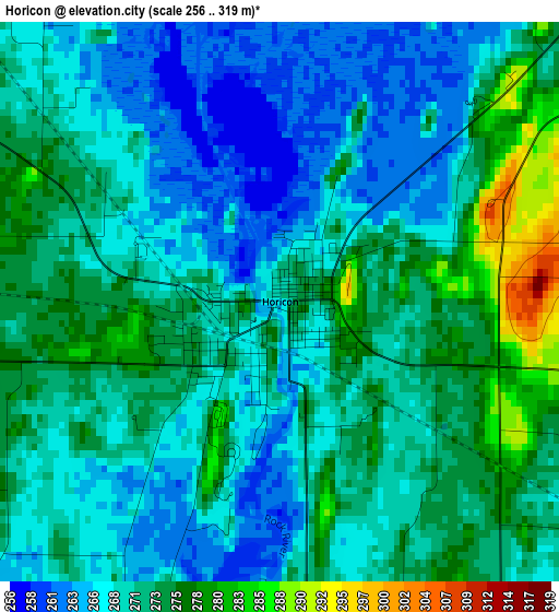 Horicon elevation map