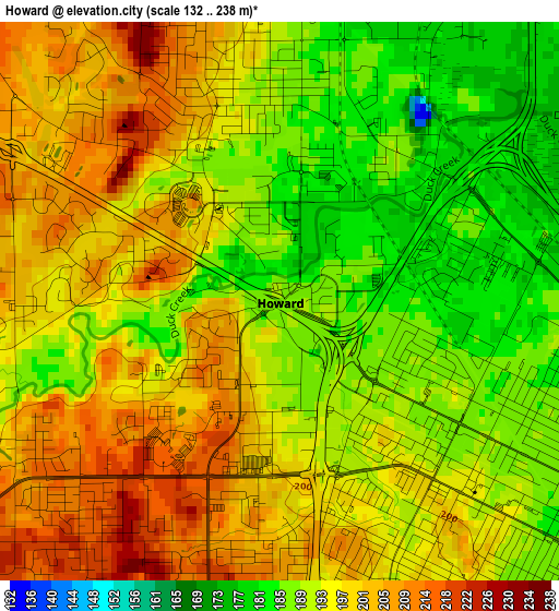 Howard elevation map