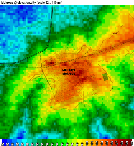 Mokrous elevation map