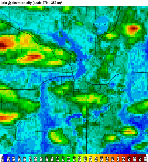 Iola elevation map