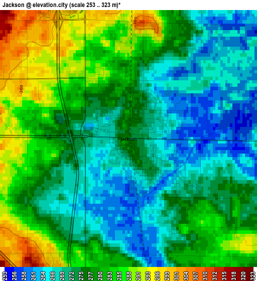 Jackson elevation map