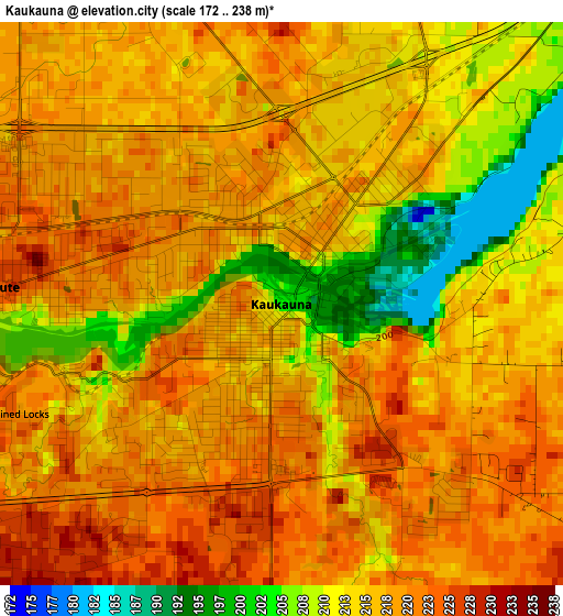 Kaukauna elevation map