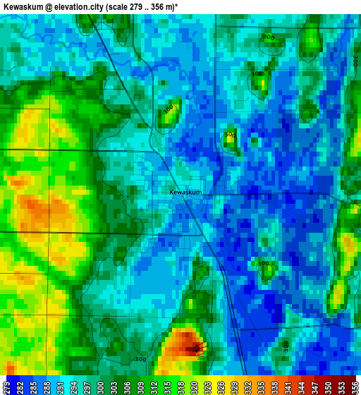 Kewaskum elevation map