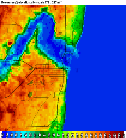 Kewaunee elevation map