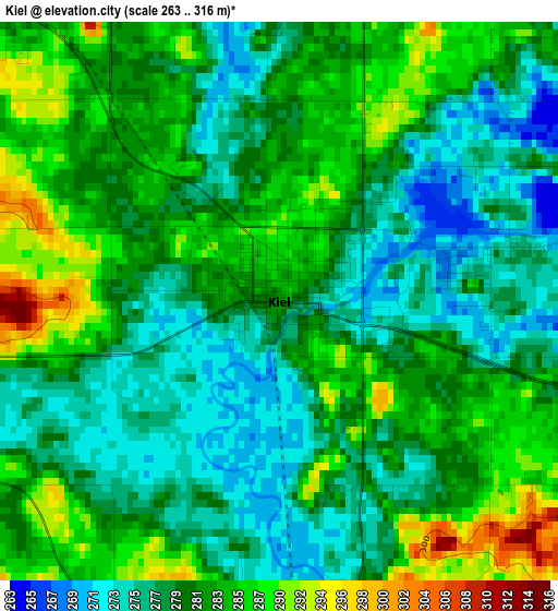 Kiel elevation map