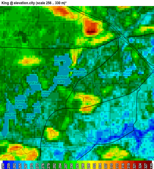 King elevation map