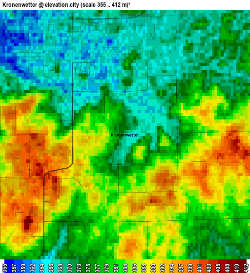 Kronenwetter elevation map