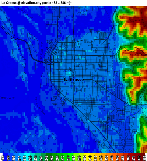 La Crosse elevation map