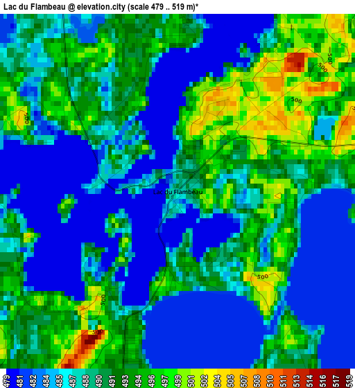 Lac du Flambeau elevation map