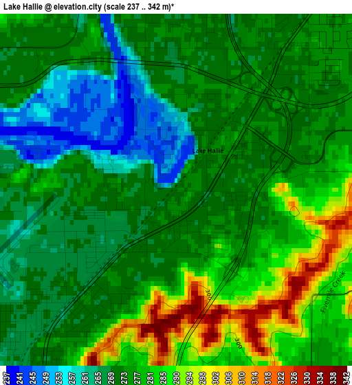 Lake Hallie elevation map