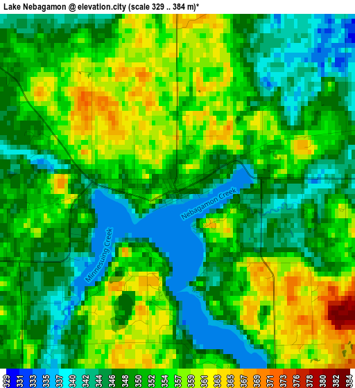 Lake Nebagamon elevation map