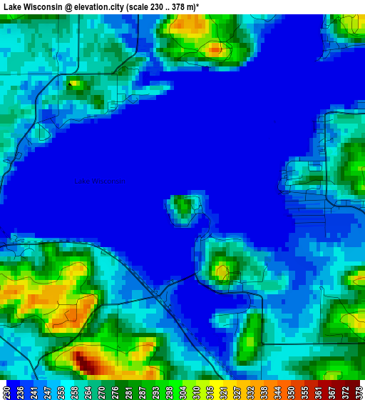 Lake Wisconsin elevation map