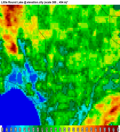 Little Round Lake elevation map