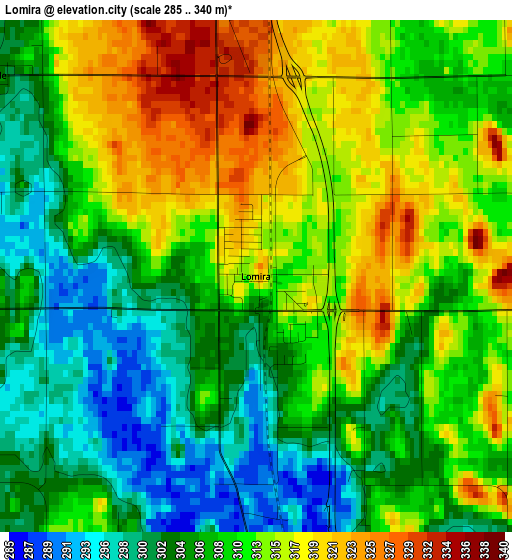 Lomira elevation map