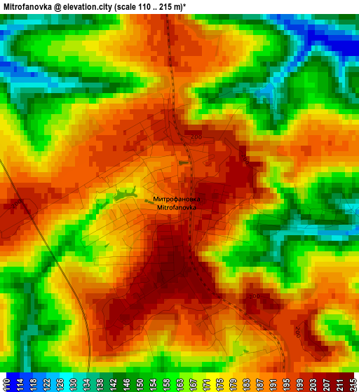 Mitrofanovka elevation map