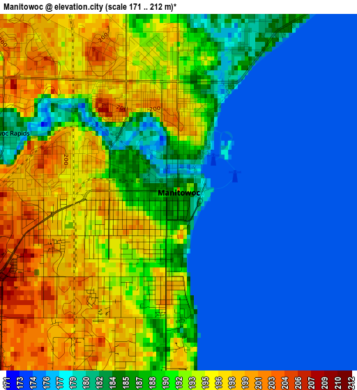 Manitowoc elevation map