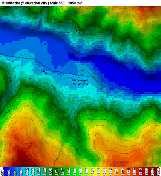 Miskindzha elevation map