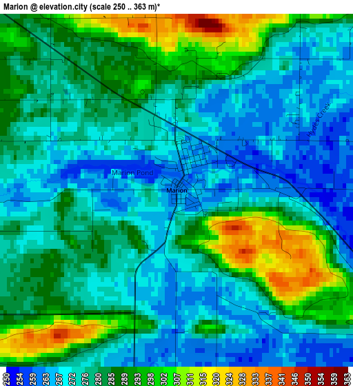 Marion elevation map