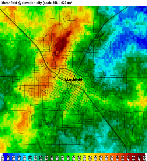 Marshfield elevation map