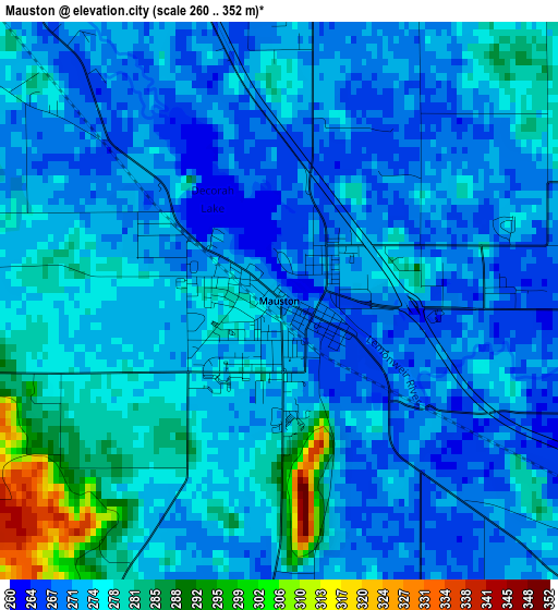 Mauston elevation map