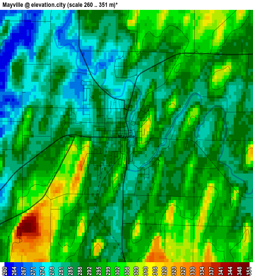 Mayville elevation map