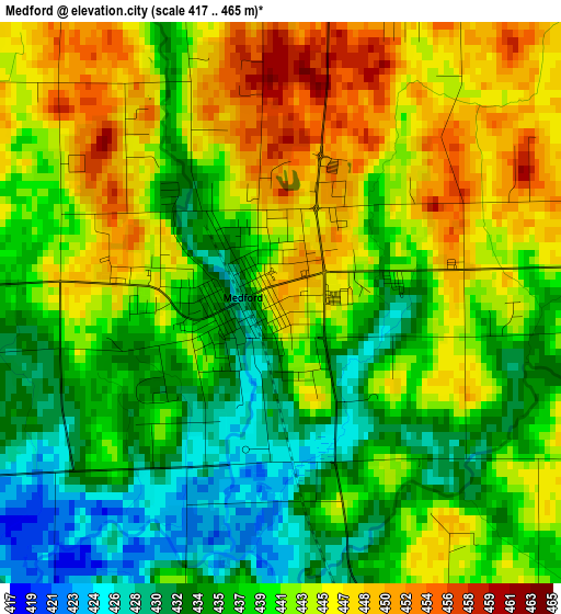 Medford elevation map