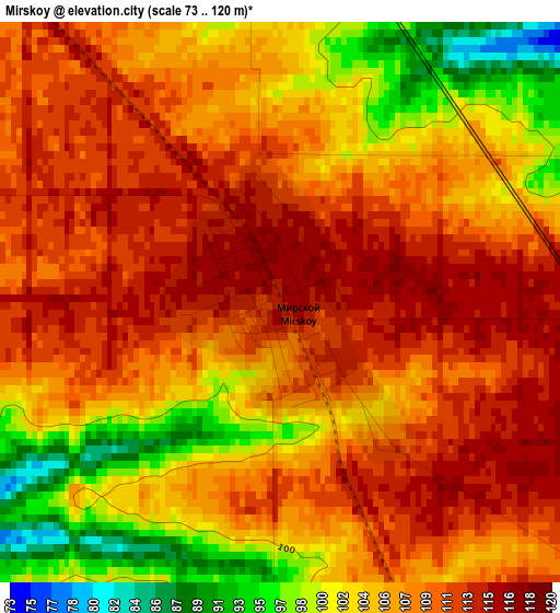 Mirskoy elevation map