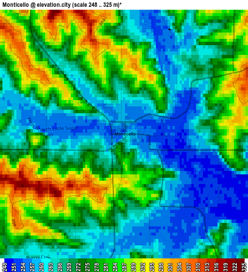 Monticello elevation map