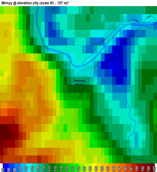 Mirnyy elevation map