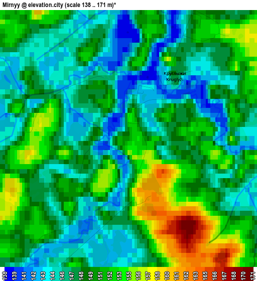 Mirnyy elevation map