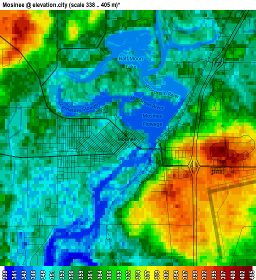 Mosinee elevation map