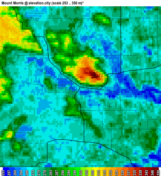 Mount Morris elevation map