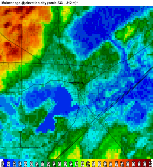 Mukwonago elevation map