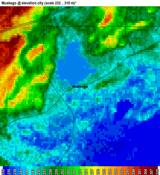 Muskego elevation map