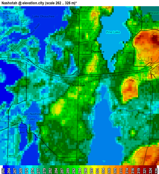 Nashotah elevation map