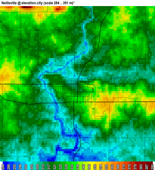 Neillsville elevation map