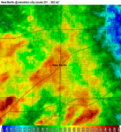 New Berlin elevation map