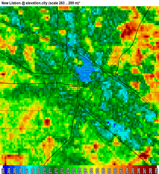 New Lisbon elevation map