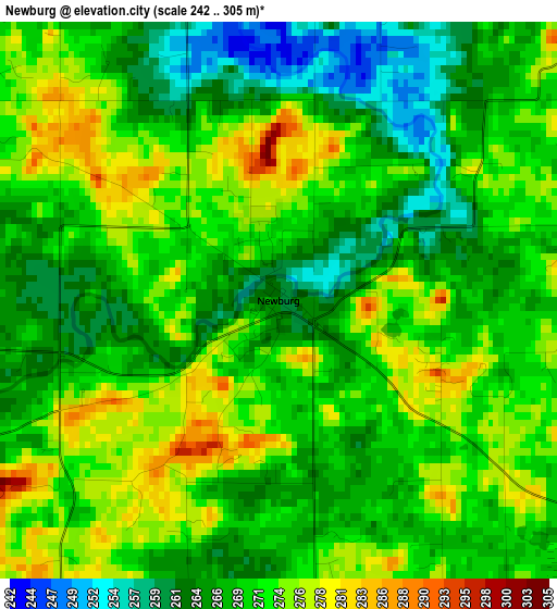 Newburg elevation map