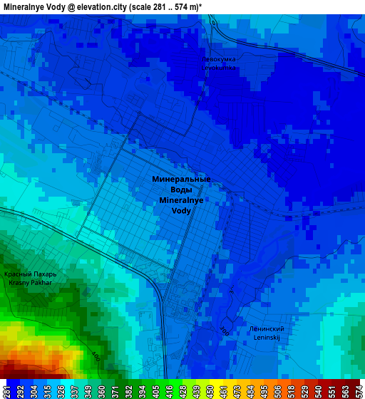 Mineralnye Vody elevation map