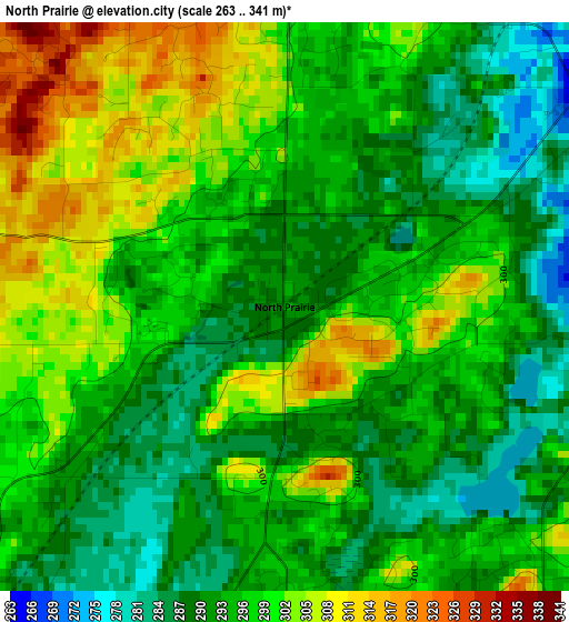 North Prairie elevation map