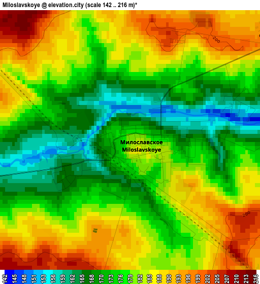 Miloslavskoye elevation map