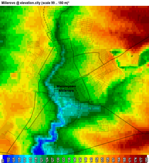 Millerovo elevation map